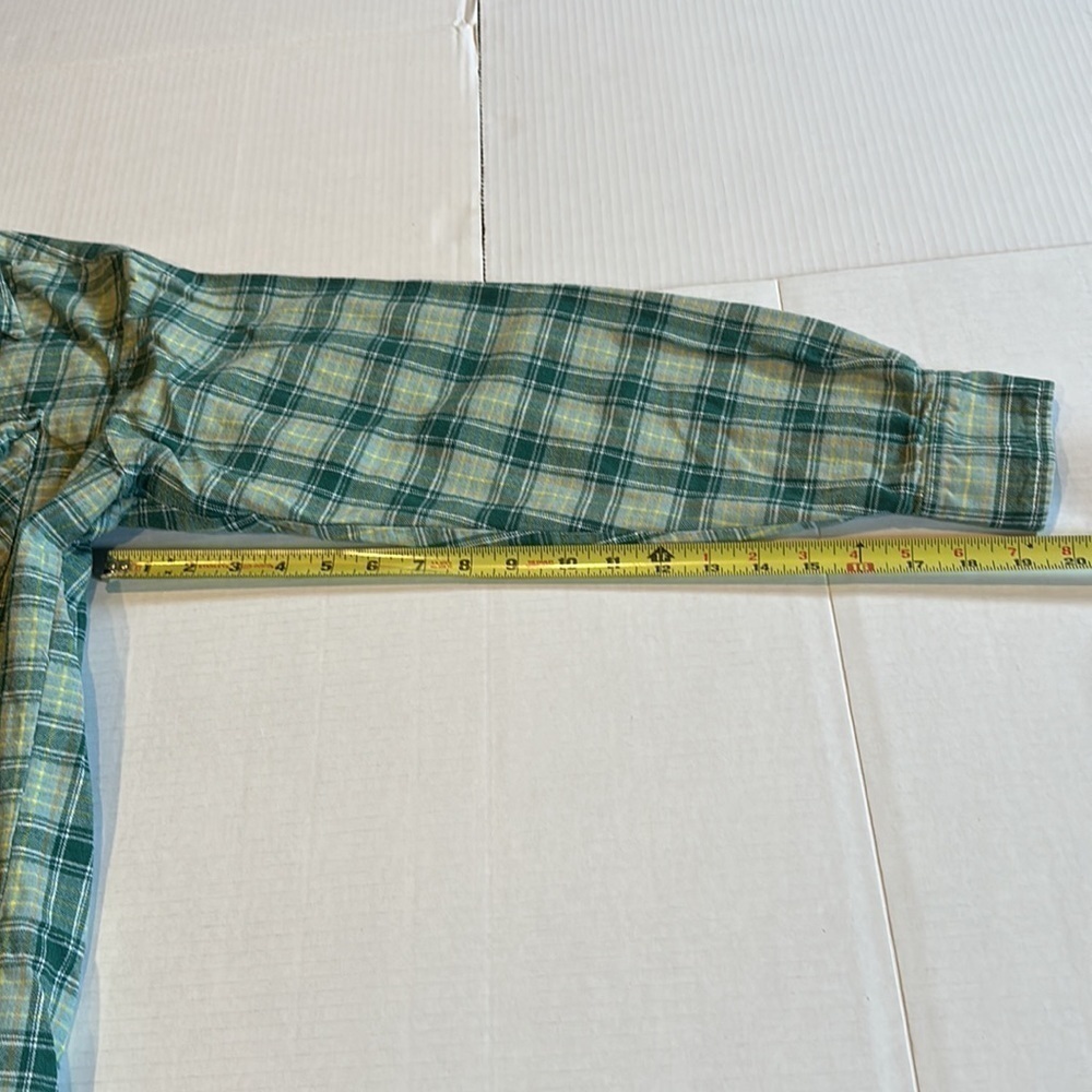 Golden Bell Brand flannel striped men’s button down in XL 100% cotton green - Picture 3 of 8